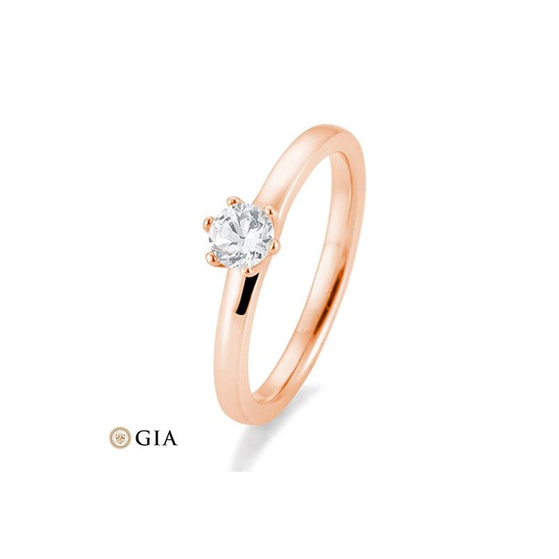 Verlobungsring 6er Krappe mit Brillant in Gold oder Platin