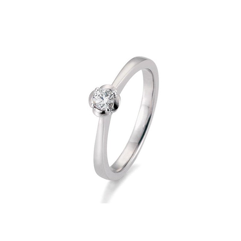 Verlobungsring Rose mit Brillant in Gold oder Platin