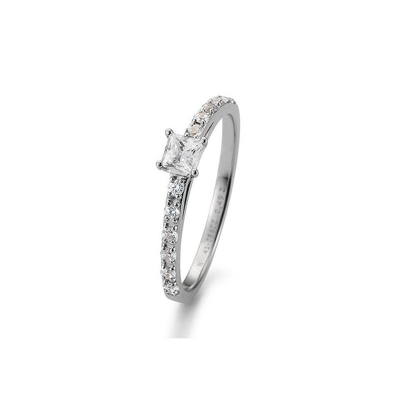 Verlobungsring Princess Cut mit Brillant in Gold oder Platin