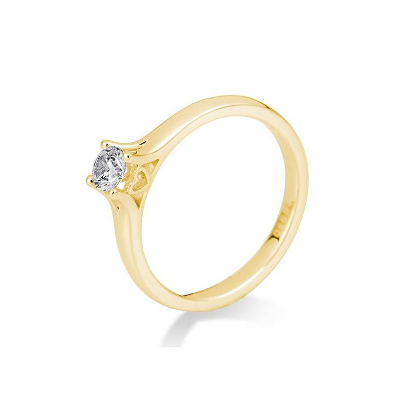 Verlobungsring Herz 4er Krappe mit Brillant in Gold oder Platin