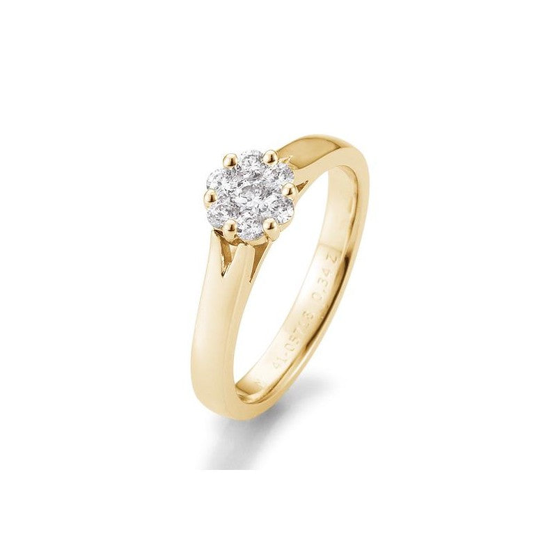 Verlobungsring Flower mit Brillanten in Gold oder Platin