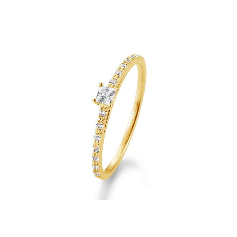 Verlobungsring Princess Cut mit Brillant in Gold oder Platin