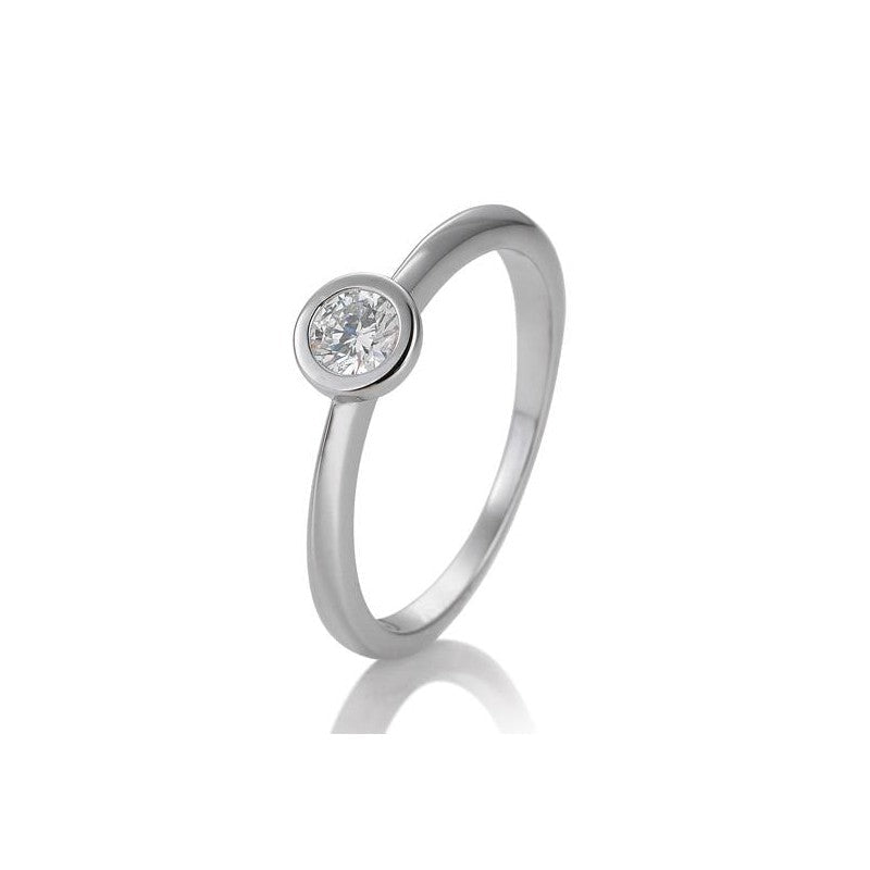 Verlobungsring Zarge mit Brillant in Gold oder Platin