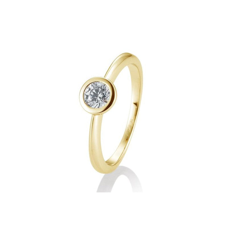 Verlobungsring Zarge mit Brillant in Gold oder Platin