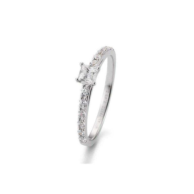 Verlobungsring Princess Cut mit Brillant in Gold oder Platin