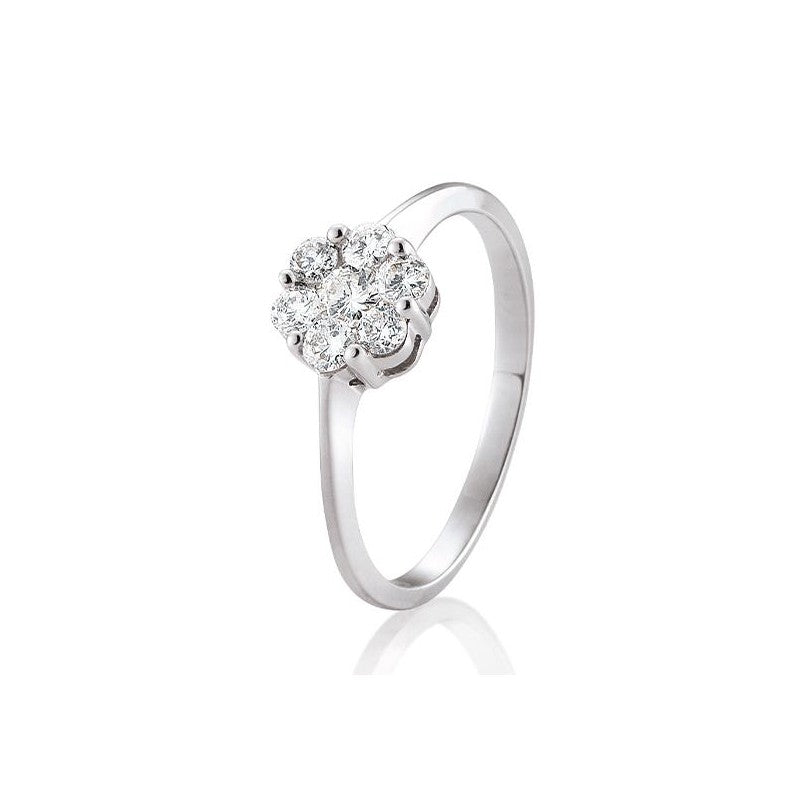 Verlobungsring Flower mit Brillanten in Gold oder Platin