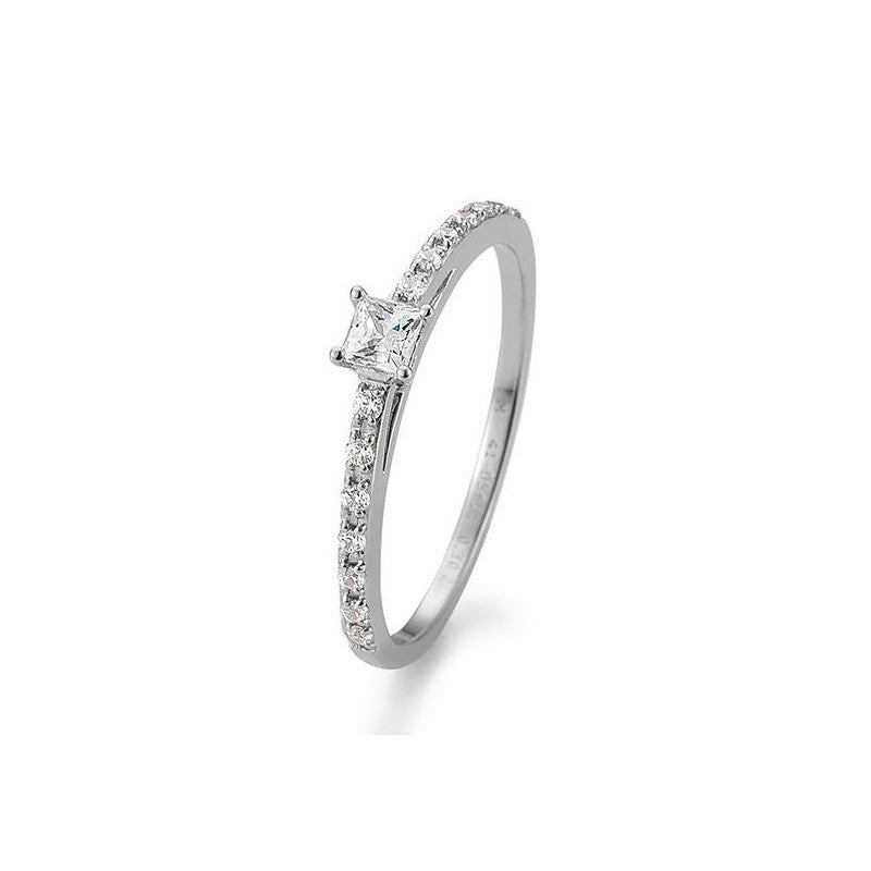 Verlobungsring Princess Cut mit Brillant in Gold oder Platin