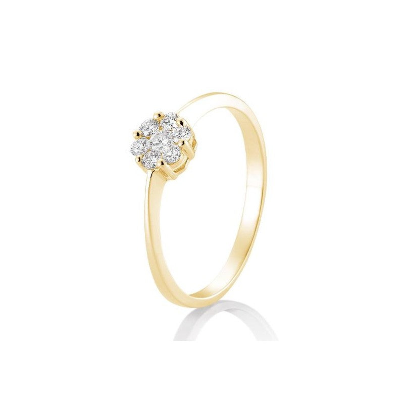 Verlobungsring Flower mit Brillanten in Gold oder Platin