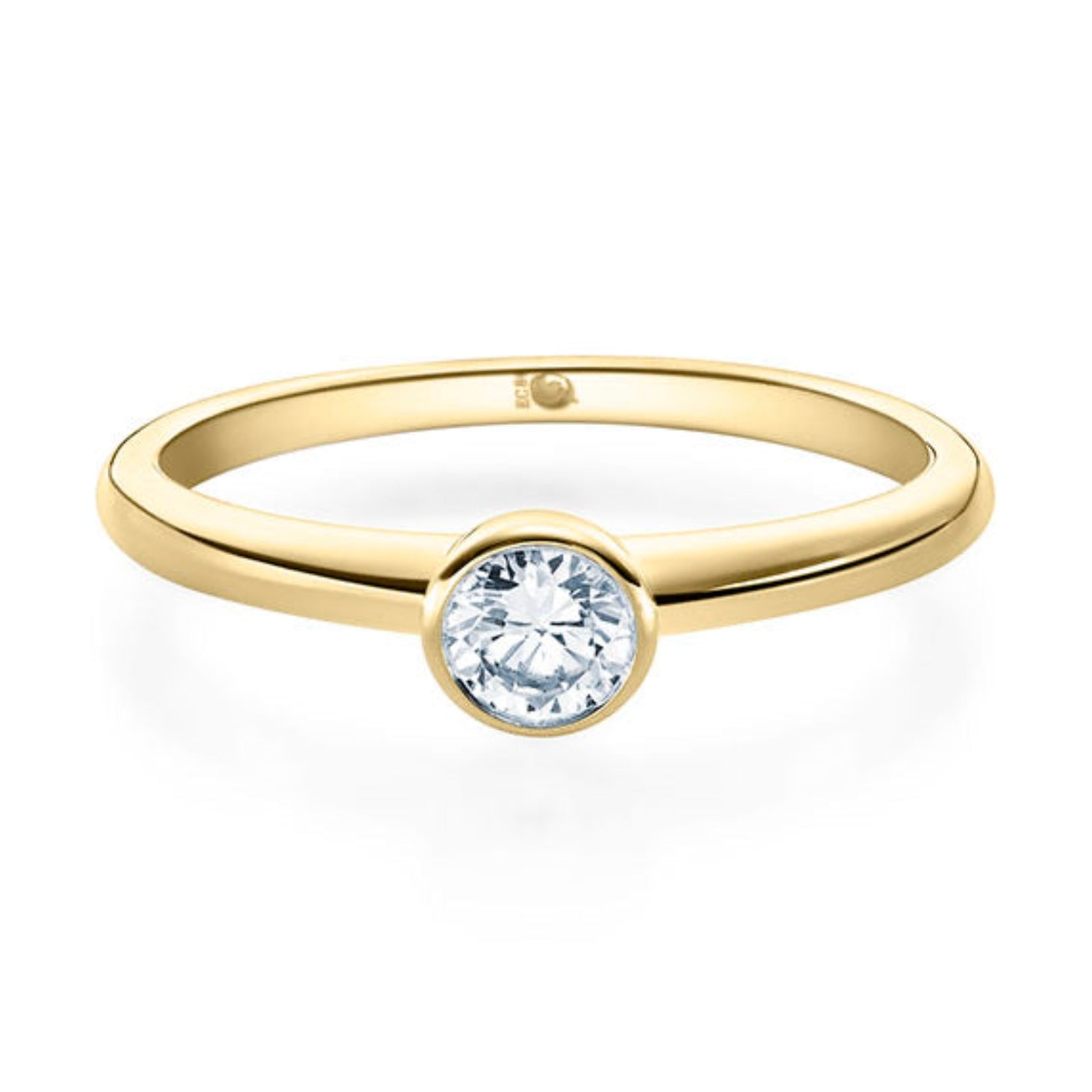 Antragsring aus Gold mit Brillant in Zargenfassung