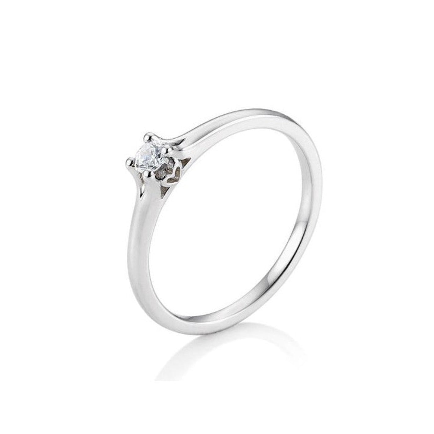 Verlobungsring Herz 4er Krappe mit Brillant in Gold oder Platin