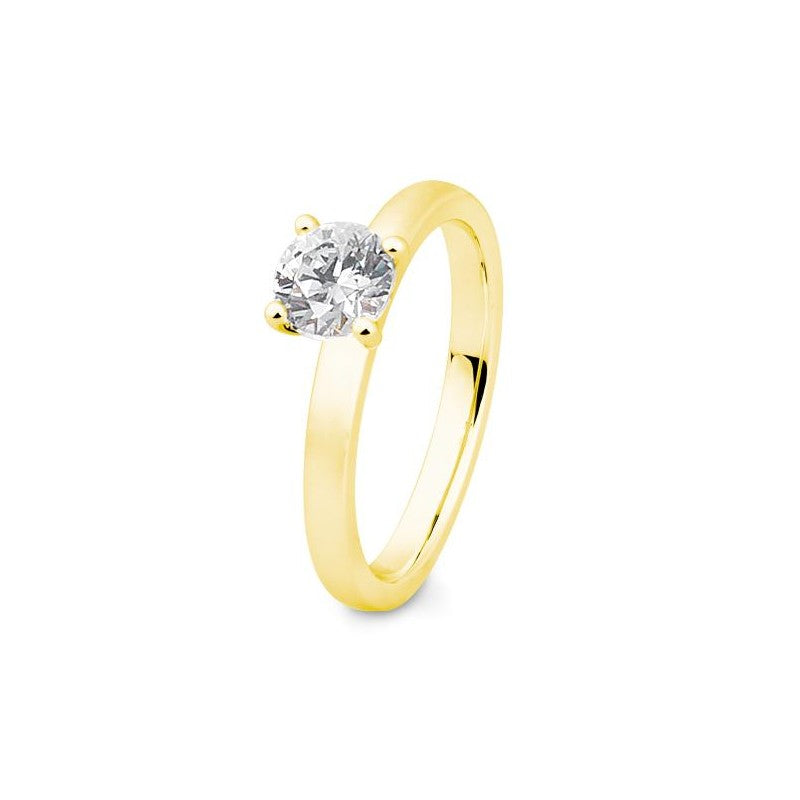 Verlobungsring 4er Krappe mit Brillant in Gold oder Platin