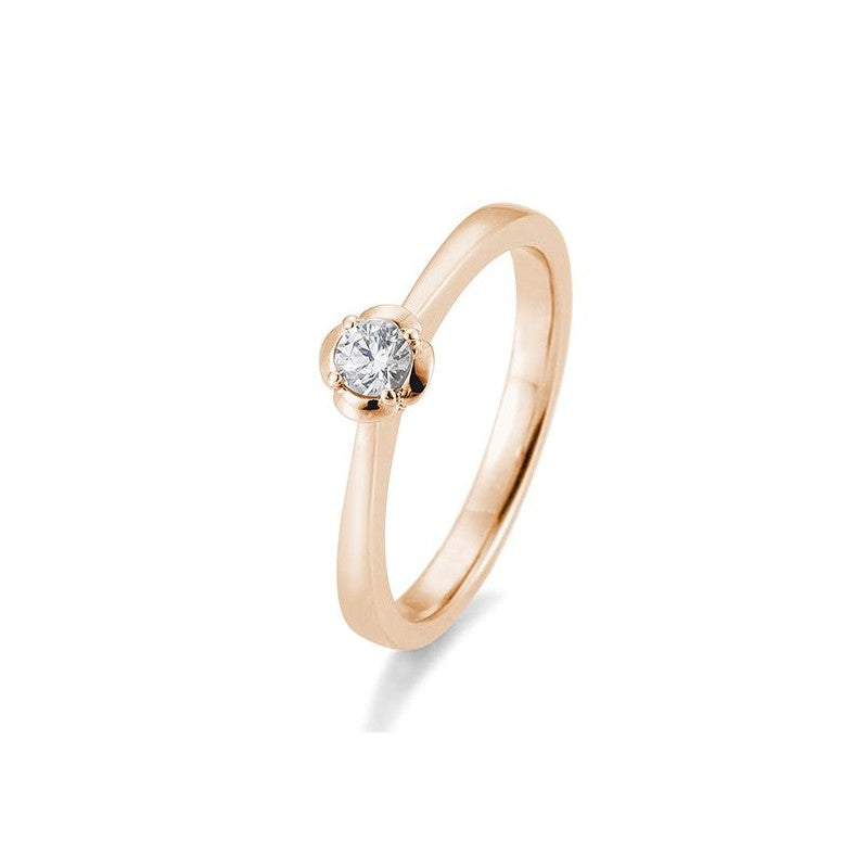 Verlobungsring Rose mit Brillant in Gold oder Platin