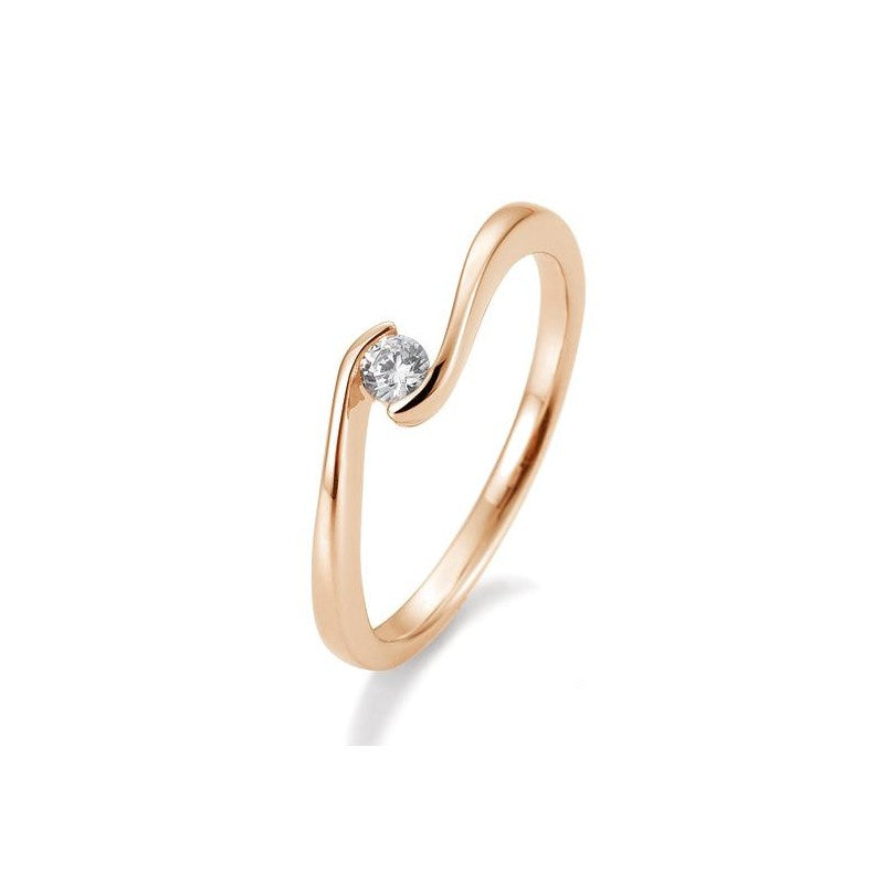 Verlobungsring Schwung mit Brillant in Gold oder Platin