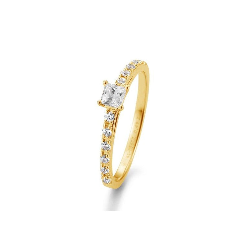 Verlobungsring Princess Cut mit Brillant in Gold oder Platin
