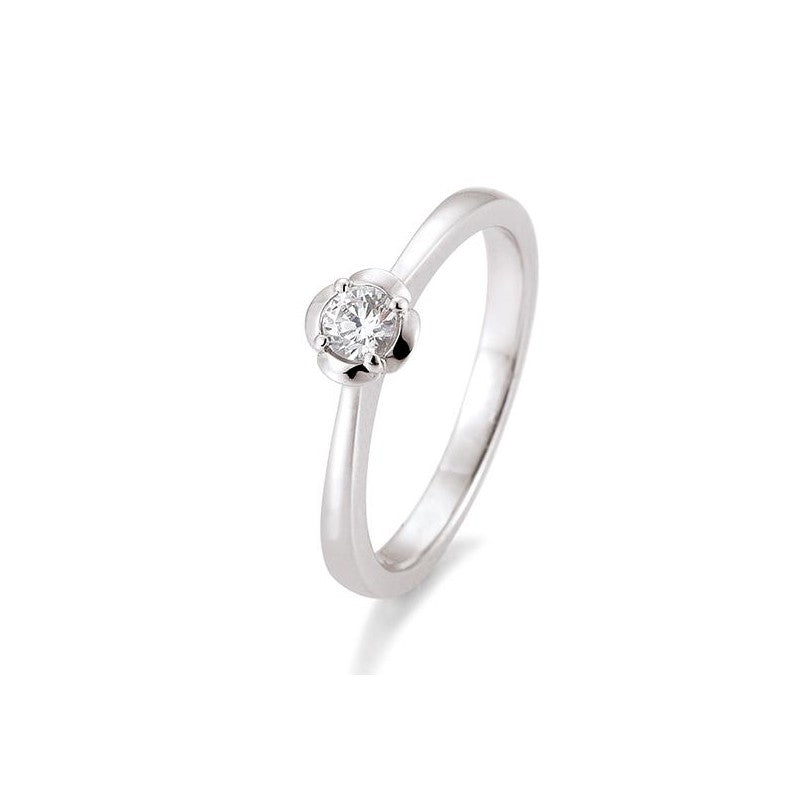 Verlobungsring Rose mit Brillant in Gold oder Platin