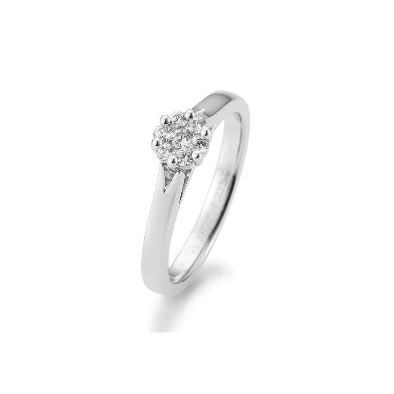 Verlobungsring Flower mit Brillanten in Gold oder Platin