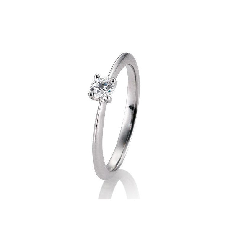 Verlobungsring 4er Krappe mit Brillant in Gold oder Platin