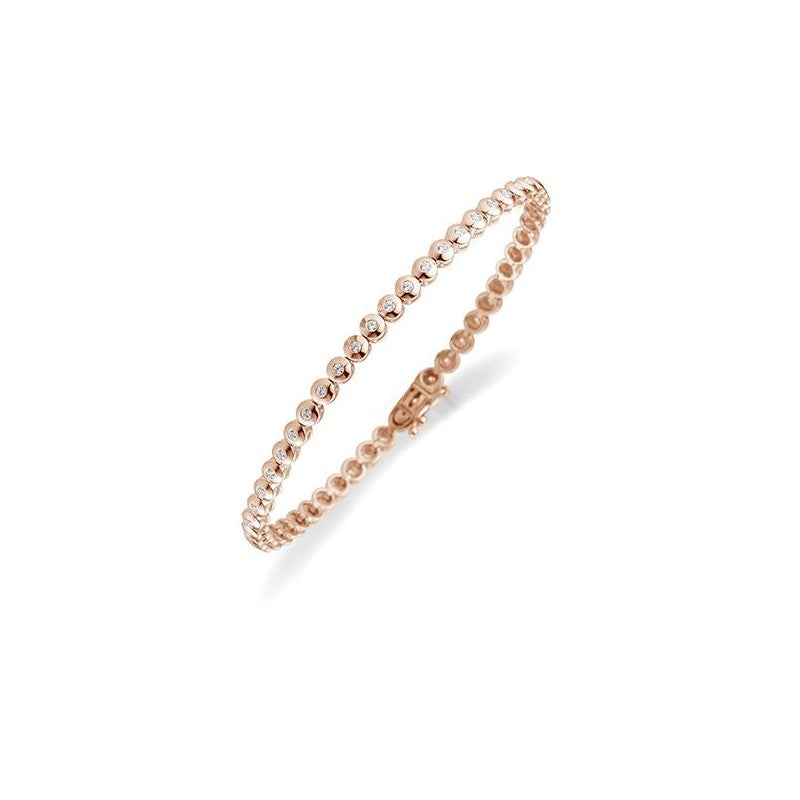Brillantarmband mit Steckverschluss in Weißgold, Gelbgold oder Rotgold