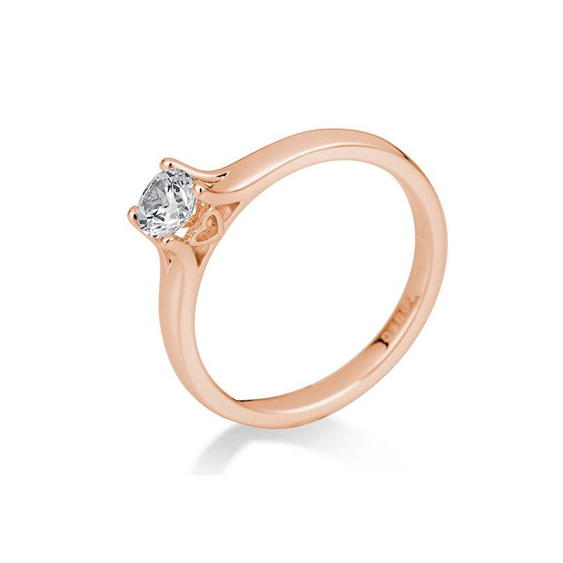 Verlobungsring Herz 4er Krappe mit Brillant in Gold oder Platin