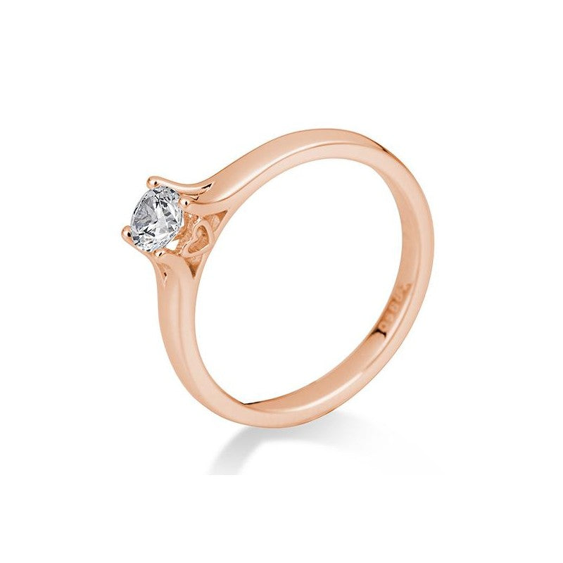 Verlobungsring Herz 4er Krappe mit Brillant in Gold oder Platin