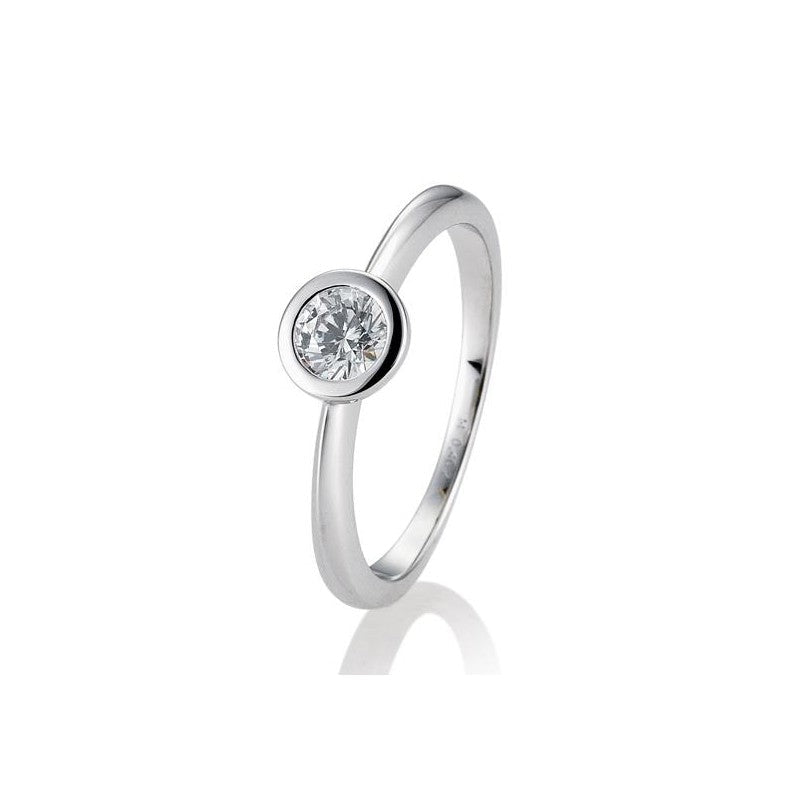 Verlobungsring Zarge mit Brillant in Gold oder Platin
