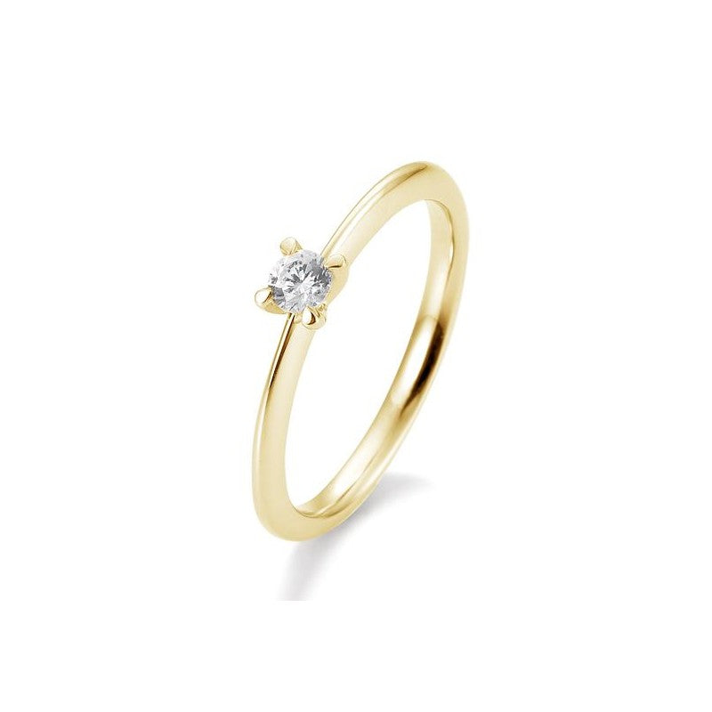 Verlobungsring 4er Krappe mit Brillant in Gold oder Platin