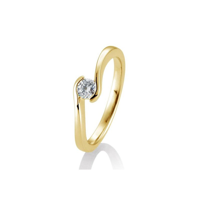 Verlobungsring Schwung mit Brillant in Gold oder Platin