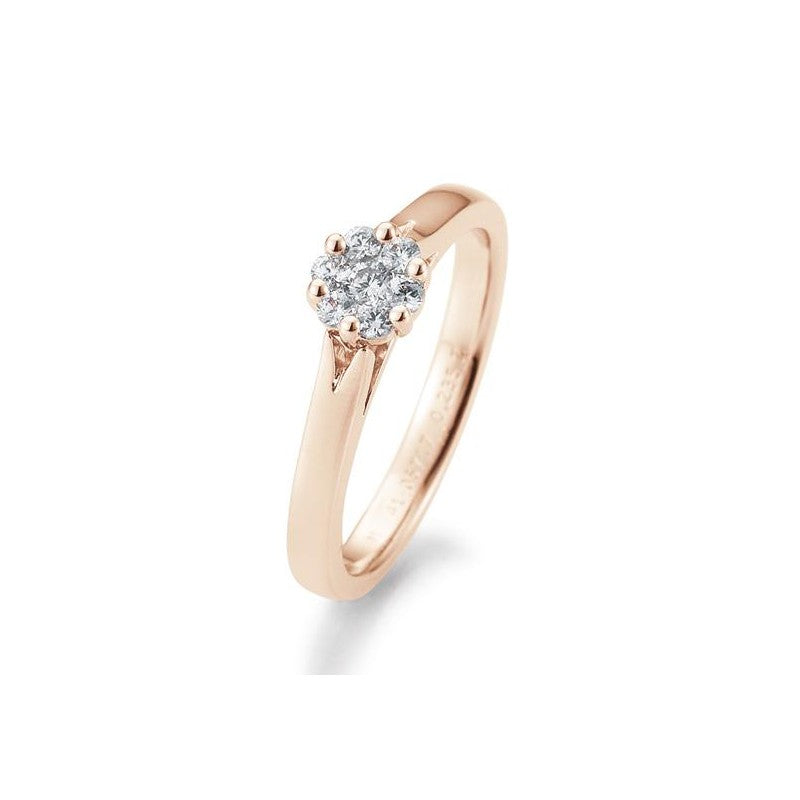 Verlobungsring Flower mit Brillanten in Gold oder Platin