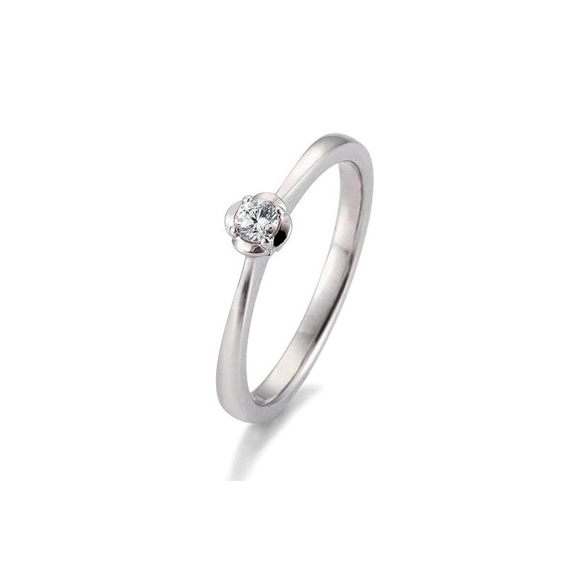 Verlobungsring Rose mit Brillant in Gold oder Platin
