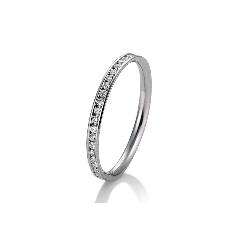 Memoire Ring Kanalfassung mit Brillanten in Gold oder Platin