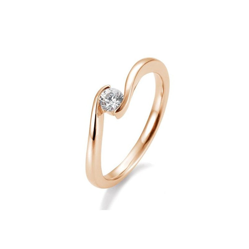 Verlobungsring Schwung mit Brillant in Gold oder Platin