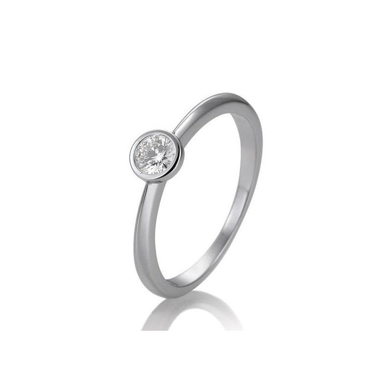Verlobungsring Zarge mit Brillant in Gold oder Platin
