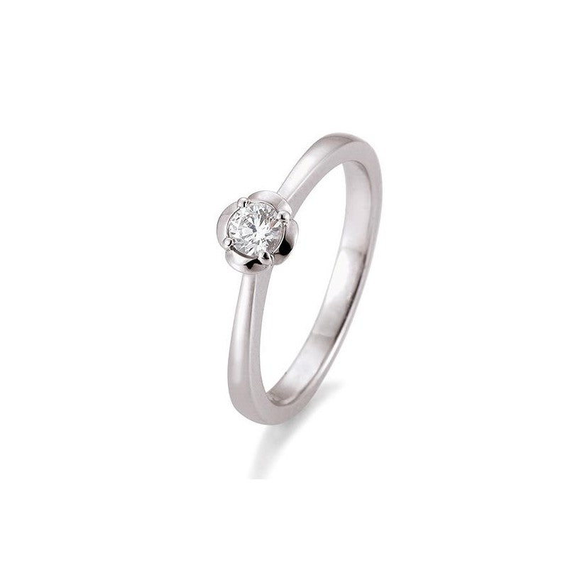 Verlobungsring Rose mit Brillant in Gold oder Platin