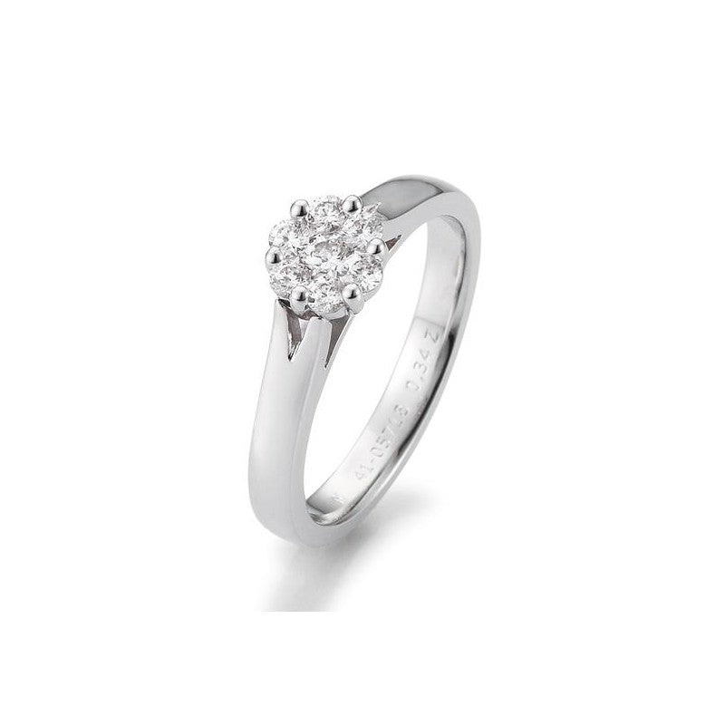Verlobungsring Flower mit Brillanten in Gold oder Platin