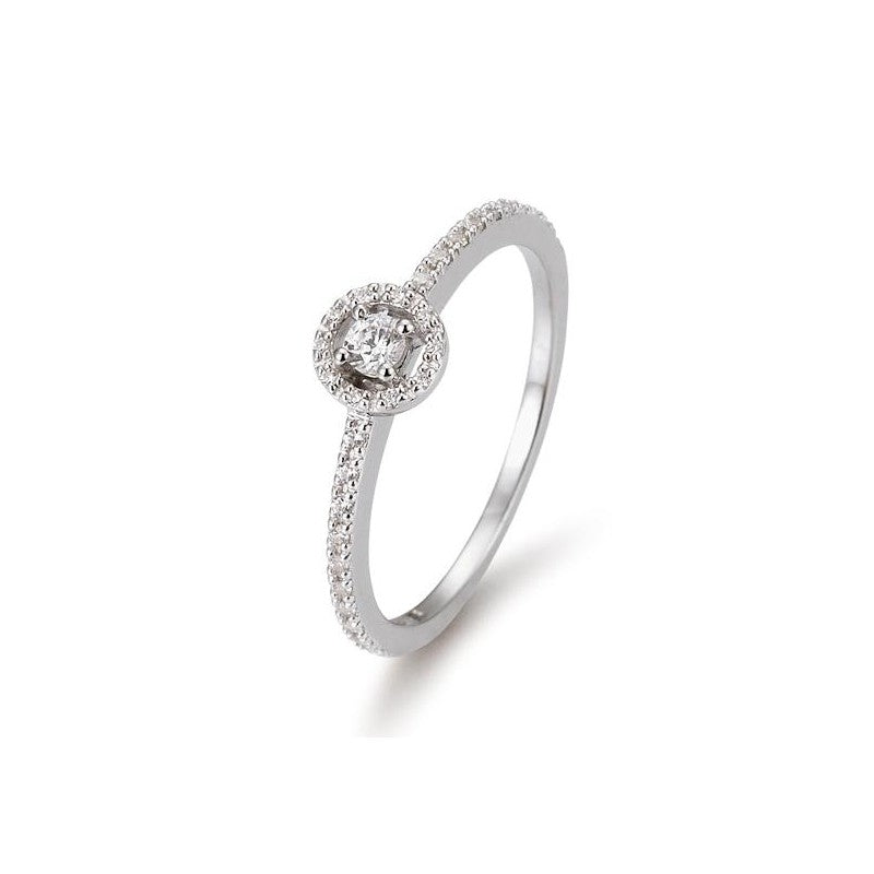 Verlobungsring Fantasy Pavé rund mit Brillanten in Gold oder Platin