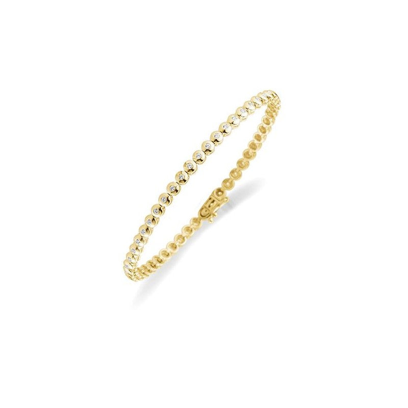 Brillantarmband mit Steckverschluss in Weißgold, Gelbgold oder Rotgold