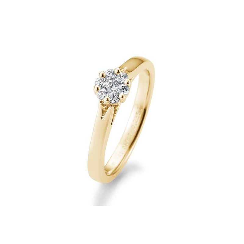 Verlobungsring Flower mit Brillanten in Gold oder Platin
