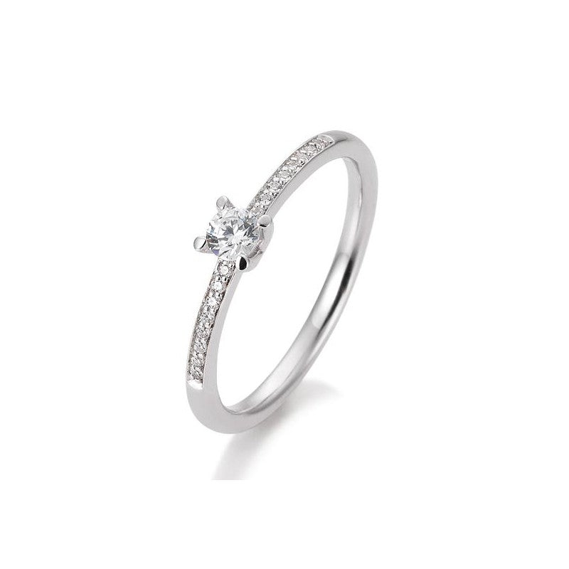 Verlobungsring 4er Krappe mit Brillanten in Gold oder Platin