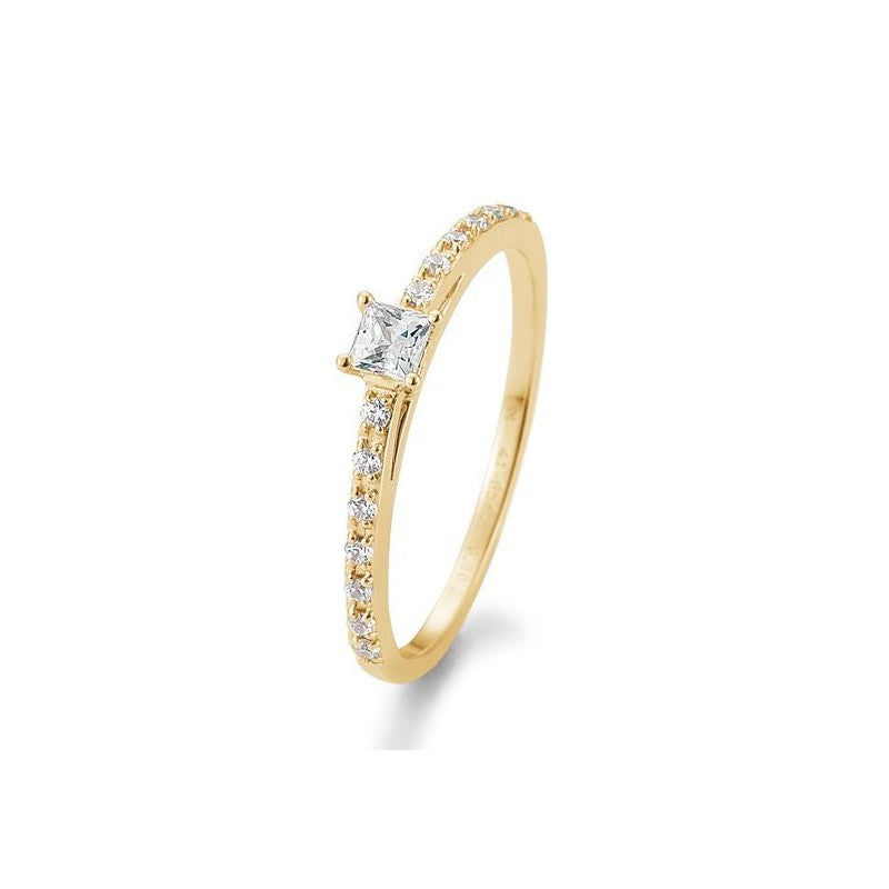 Verlobungsring Princess Cut mit Brillant in Gold oder Platin