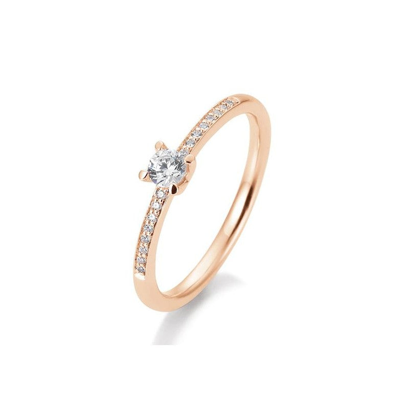 Verlobungsring 4er Krappe mit Brillanten in Gold oder Platin