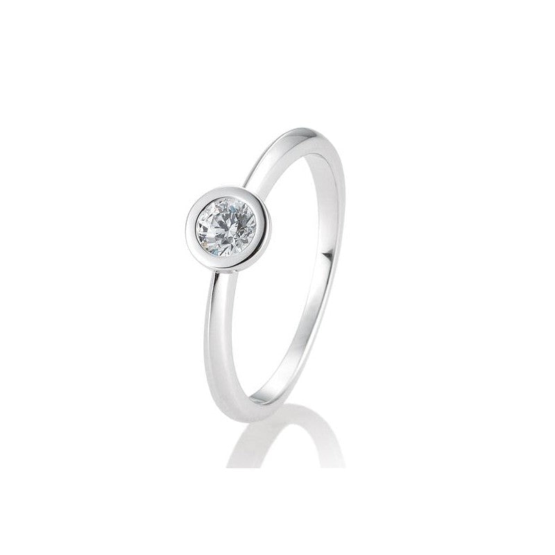 Verlobungsring Zarge mit Brillant in Gold oder Platin