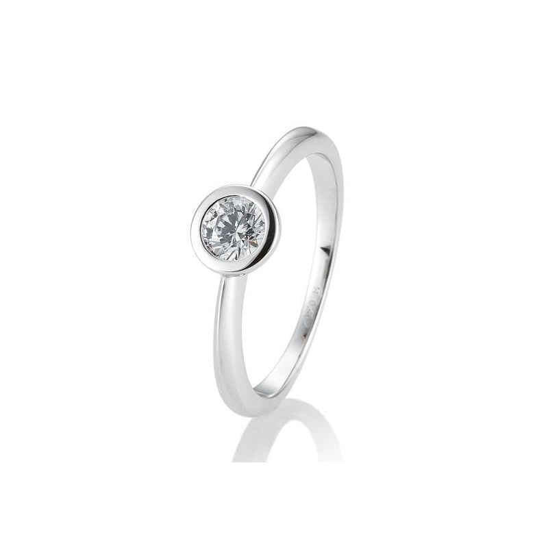 Verlobungsring Zarge mit Brillant in Gold oder Platin