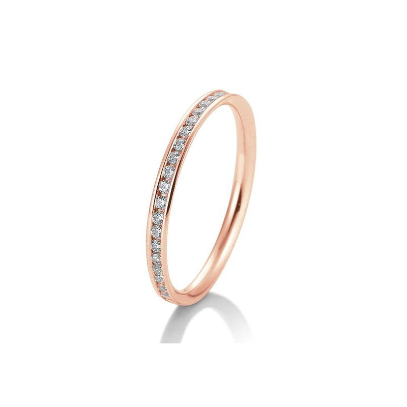 Memoire Ring Kanalfassung mit Brillanten in Gold oder Platin