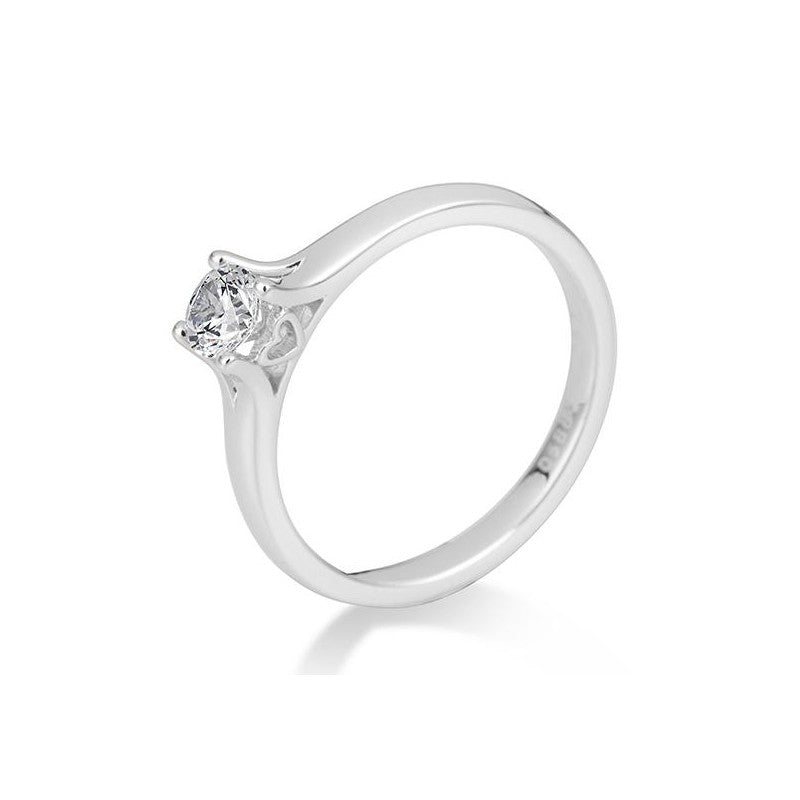 Verlobungsring Herz 4er Krappe mit Brillant in Gold oder Platin