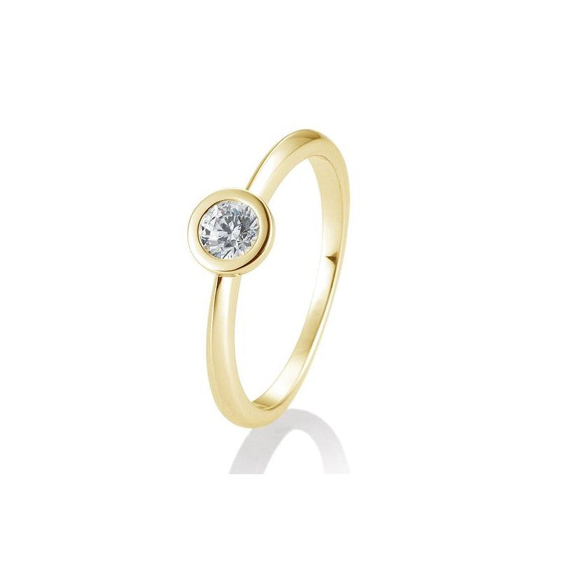 Verlobungsring Zarge mit Brillant in Gold oder Platin