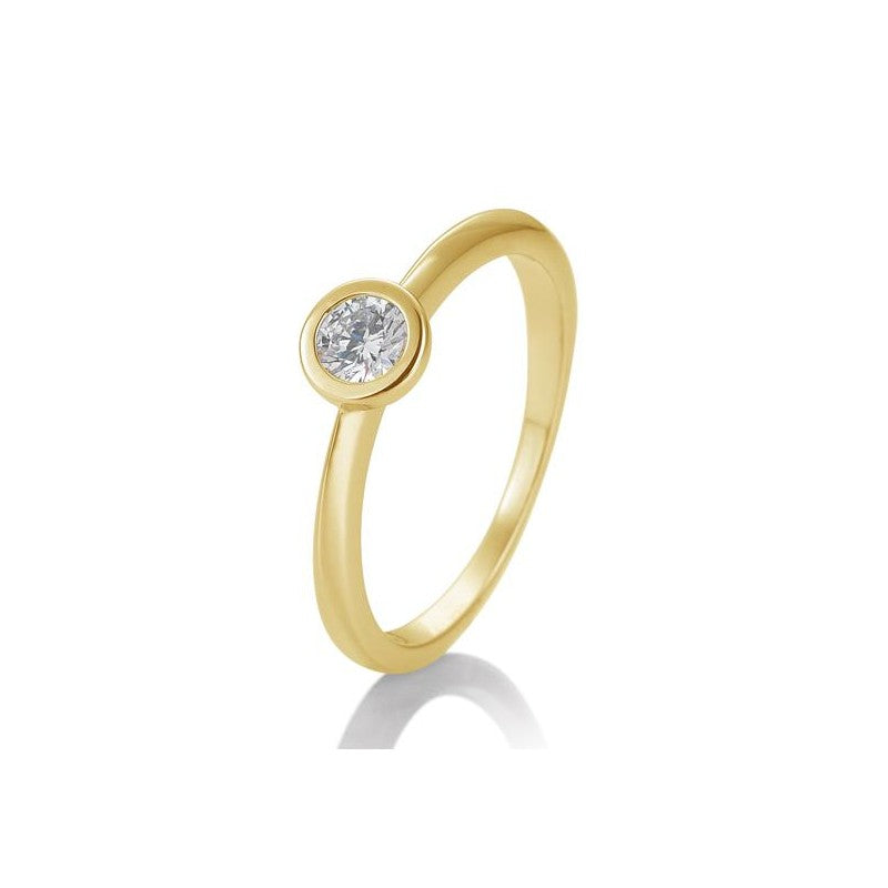 Verlobungsring Zarge mit Brillant in Gold oder Platin