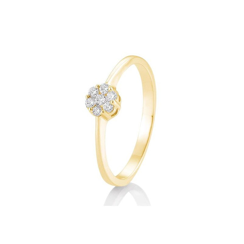 Verlobungsring Flower mit Brillanten in Gold oder Platin