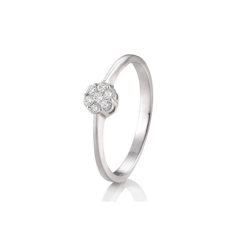 Verlobungsring Flower mit Brillanten in Gold oder Platin