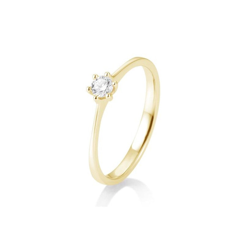 Verlobungsring 6er Krappe mit Brillant in Gold oder Platin