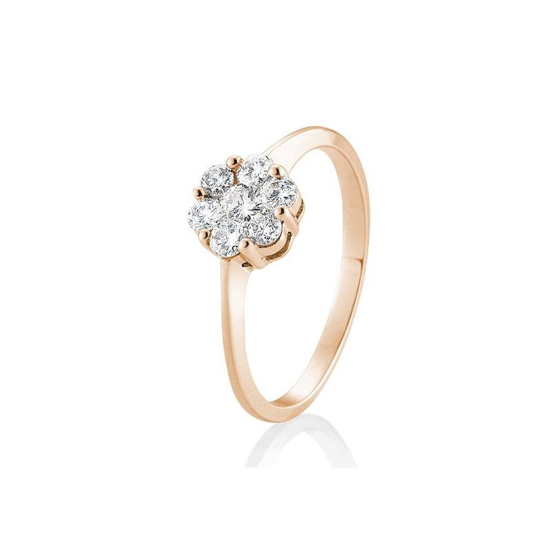 Verlobungsring Flower mit Brillanten in Gold oder Platin